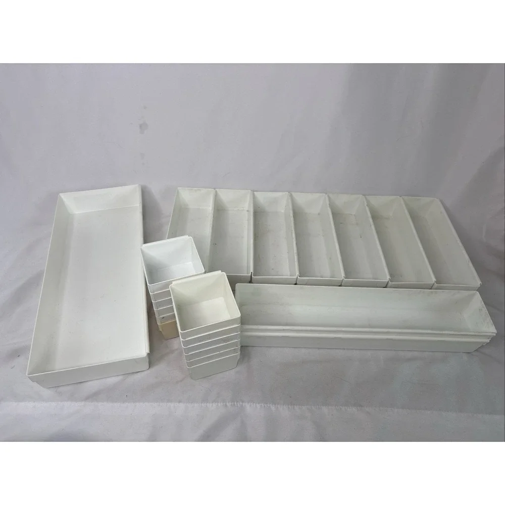 Rubbermaid Drawer Organizers Vintage Lot Of 22 White Interlocking READ